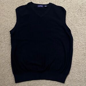 Alan Flusser Men’s Sleeveless Classic V-Neck Sweater Vest Navy Size XL